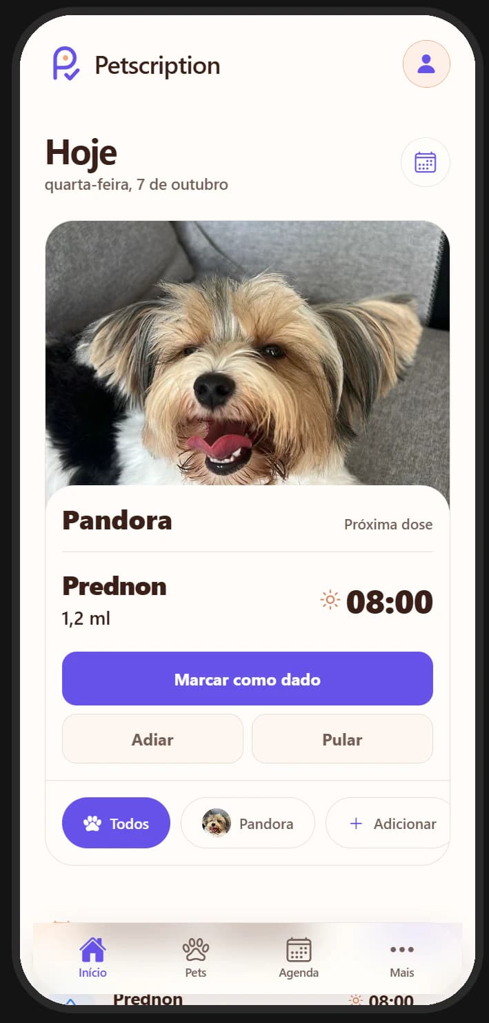 Rotina de hoje com a próxima dose da Pandora e o horário